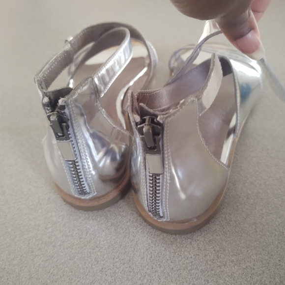 New! Eileen Fisher women's Cici leather sandals color silver metallic size 6 1/2 - Picture 3 of 6